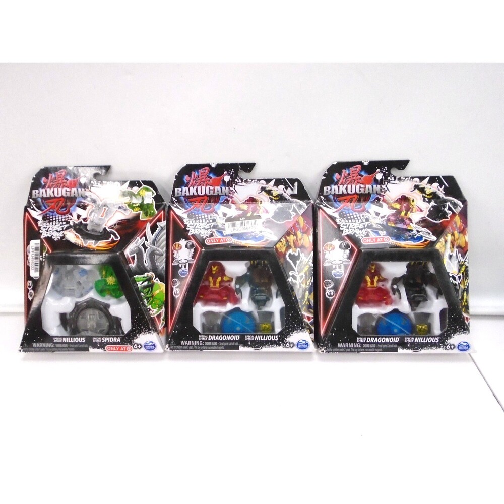 Bakugan Street Brawl Special Attack Lot x3 Dragonoid & Nillious & Spidra